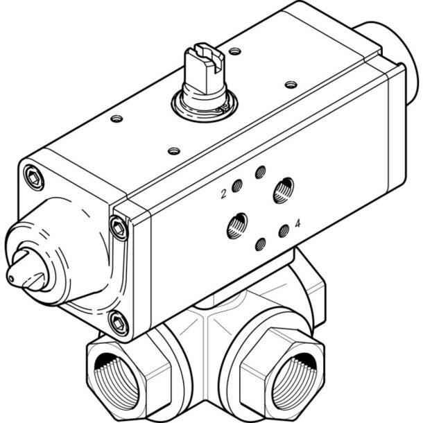 VZBA-1/2"-GGG-63-32T-F0304-V4V4T-PS30-R- Kugelhahn-Antriebseinheit