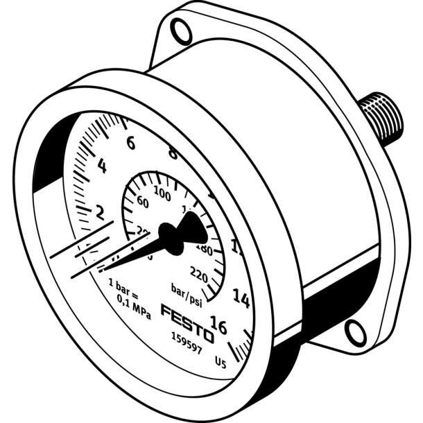 FMA-63-10-1/4-EN Flanschmanometer