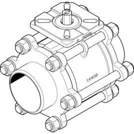 VZBA-3"-WW-63-T-22-F0710-V4V4T Kugelhahn