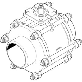 VZBA-4"-WW-63-T-22-F10-V4V4T Kugelhahn