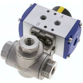 Edelstahl-3-Wege Kugelhähne mit pneumatiC2D21596