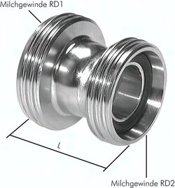Doppelnippel reduzierend mit Rundgewinde56BF550